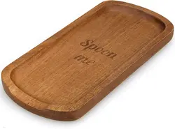 New Design Resin & Acacia Wood with Bark Border Whole sell High Quality Spoon Rest Holder with Tea Spoon