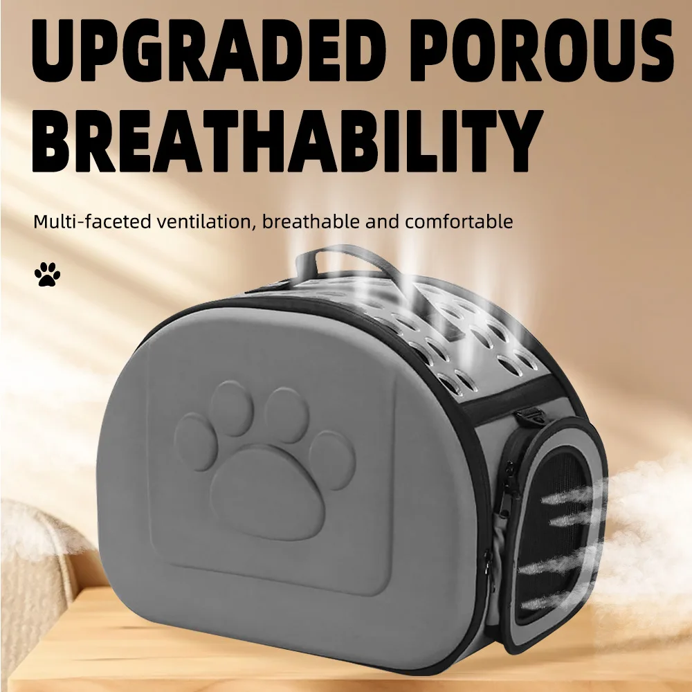 Eco-friendly Pet Travel Carrier Soft-sided Collapsible Portable Carry Travel Tote Bag with Mesh Windows Porous Design