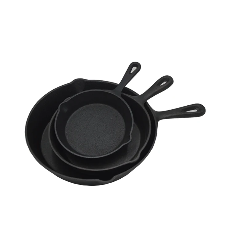 Chuihua Chinese Best Pre-Seasoned Customized Size Big Kitchen Camping Cooking Cast Iron Non Stick Skillet Frying Pan Sets
