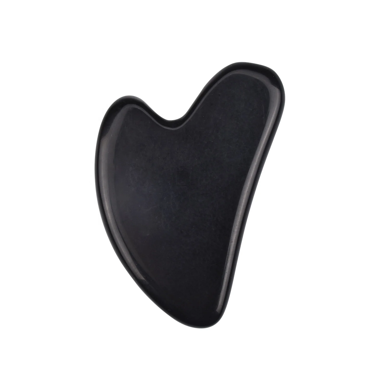Mushang Wholesale Guasha Face Scraping Massage Tool Natural Stone Facial Massager Black Obsidian Gua Sha Stone