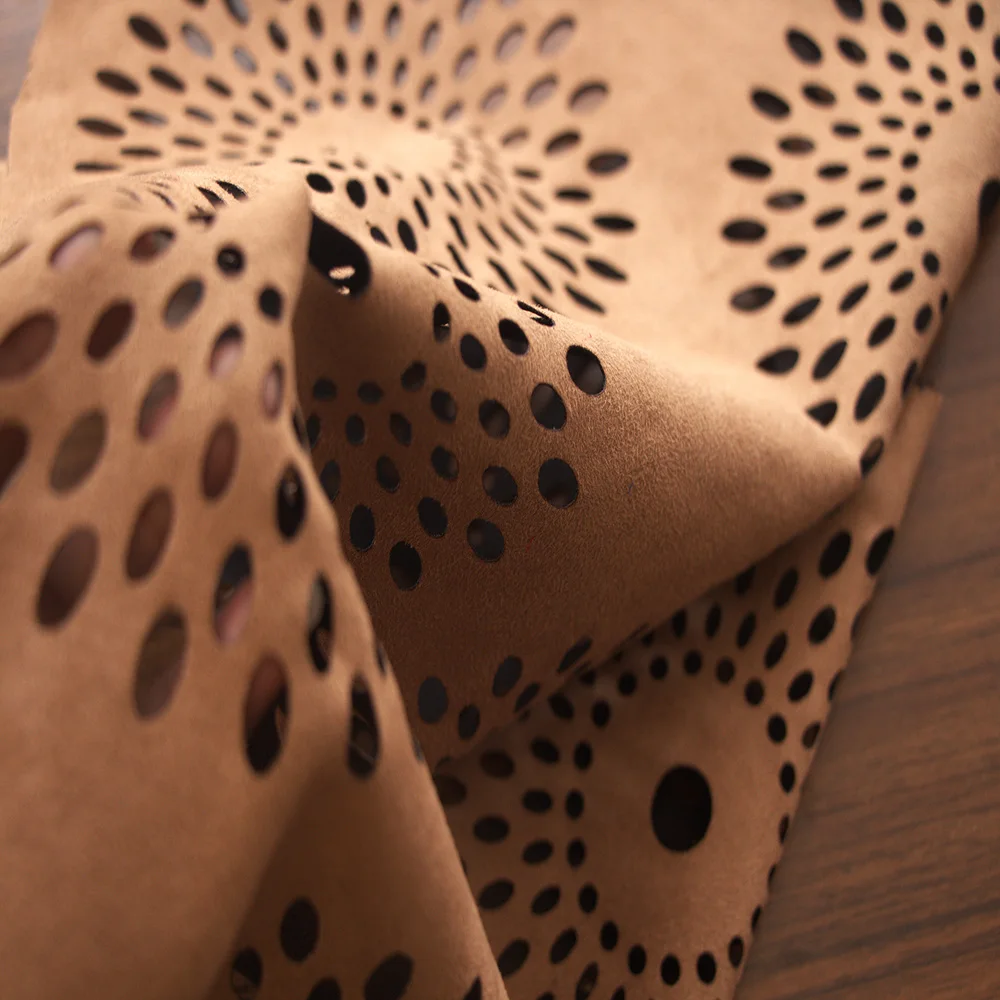 custom polyester flowered holes punched material water resistant moisture wickin mould Laser punching fabric