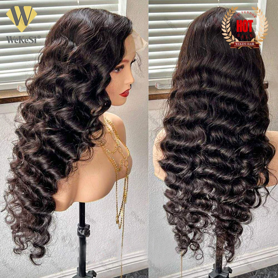 Cheap 4x4 13x4 HD Transparent Swiss Lace Front Wigs Human Hair, Natural Loose Deep Wave Wig Perruque Virgin Human Hair Vendors
