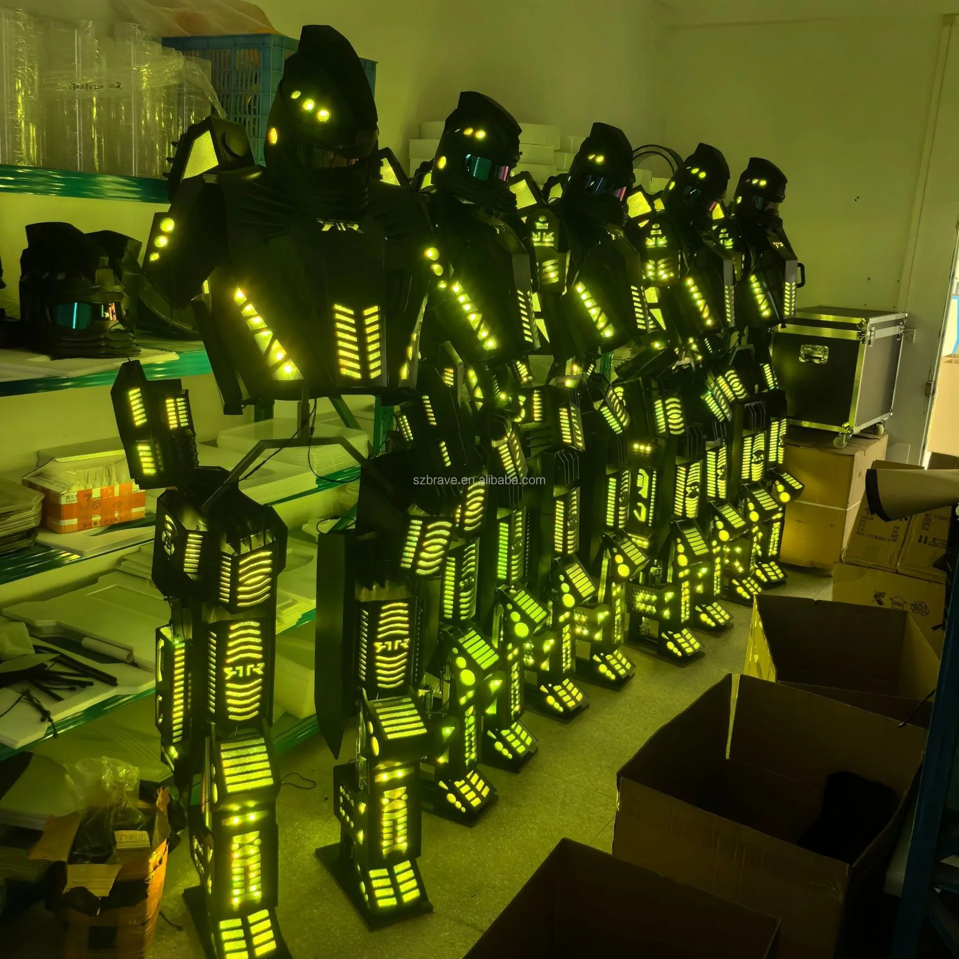 Glowing Robot Costumes LED Light Up Performance Garment Clothing Cosplay Costume Props Adult Clothing Bar Out of Stage