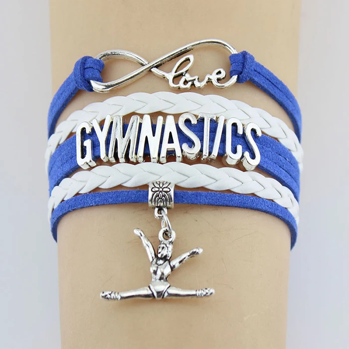 gymnast gymnastic teacher teams girls gymnastics charm bracelet alloy with rope