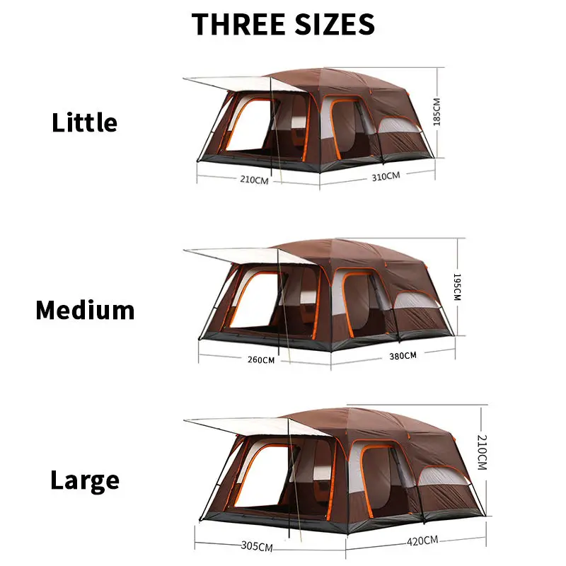 ZJFIT European Large Luxury Wind Resistant Family Carpas de Camping Tent outdoor tent