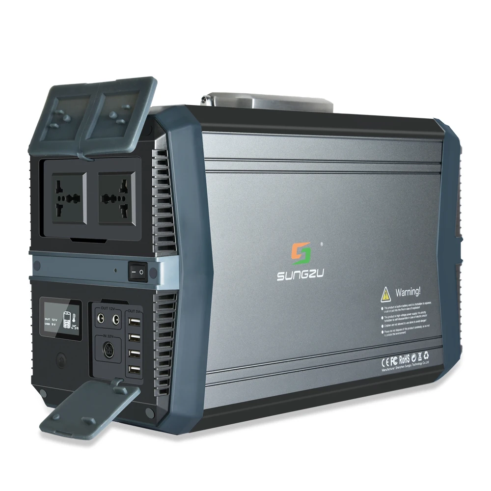 SUNGZU Portable Power Station 1500W Portable Solar Generators for Home Use Backup Battery