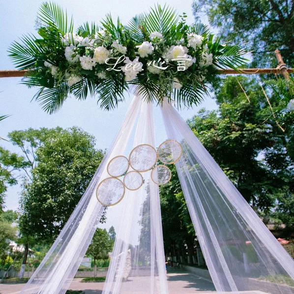 10m Wedding Decoration Tulle Roll Crystal Organza Sheer Fabric For Birthday Party Backdrop Wedding Chair Sashes Decor Yarn