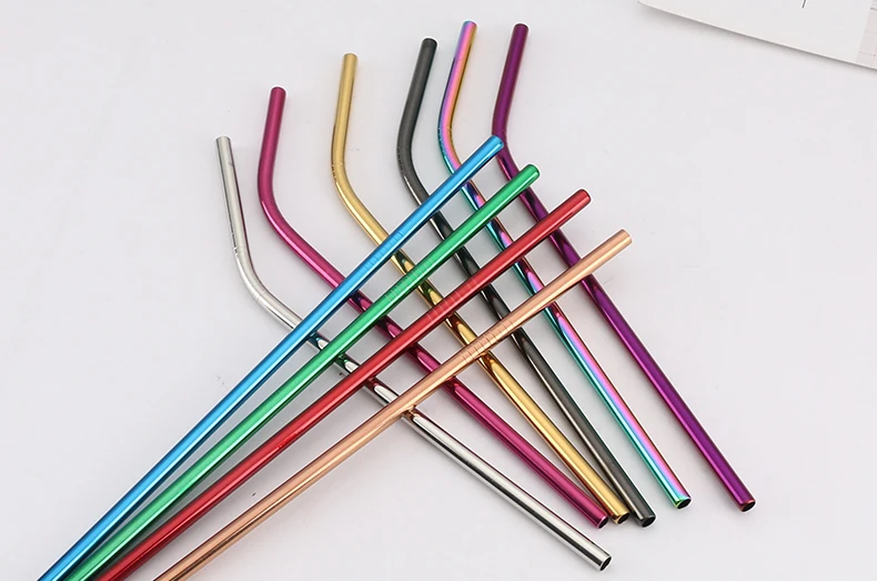 
Wholesale Custom Logo 304 Stainless Steel Metal Straws Reusable Drinking Straws 