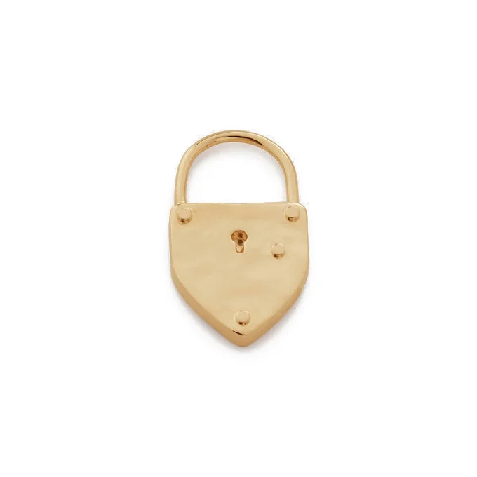 Gemnel 100% recycled 925 sterling silver classic vintage Padlock engravable Pendant Charm