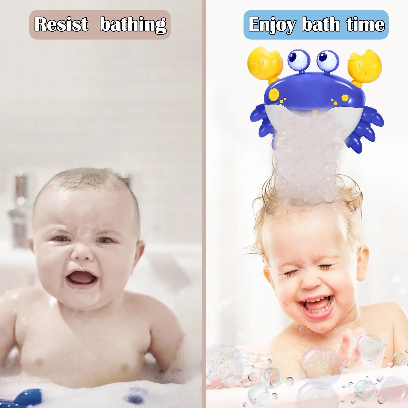 2024 New Baby Bath Toys Crab Bubble Bath Maker Bath Bubble Machine For Kids Toddlers Infant