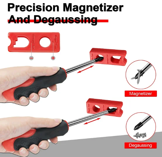 Hicen 39-Piece Magnetic Screwdriver Set with Plastic Shelf Organizer Include Precision Screwdriver Mechanics Tool Set for Men