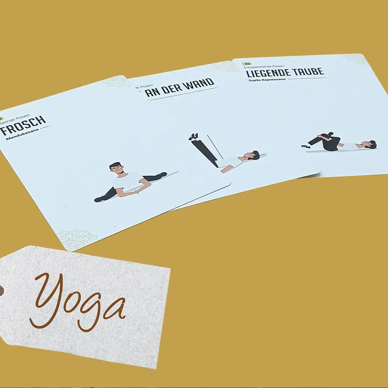 Design Premium Adult Meditation Exercise Game Flash Card Asana Sequence Yoga Poses Deck Cards With Instructions