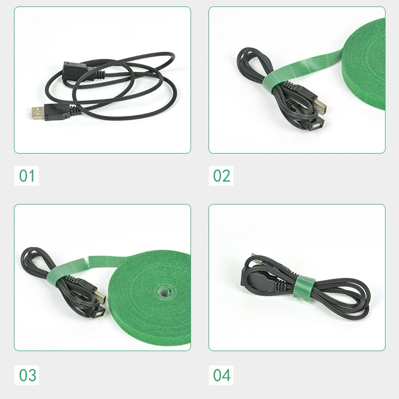 New Pre-cut Hand Tear Style Back To Back Self Adhesive Gripping  Double Sided Cable Tie Tape Hook And Loop Adhesive Roll