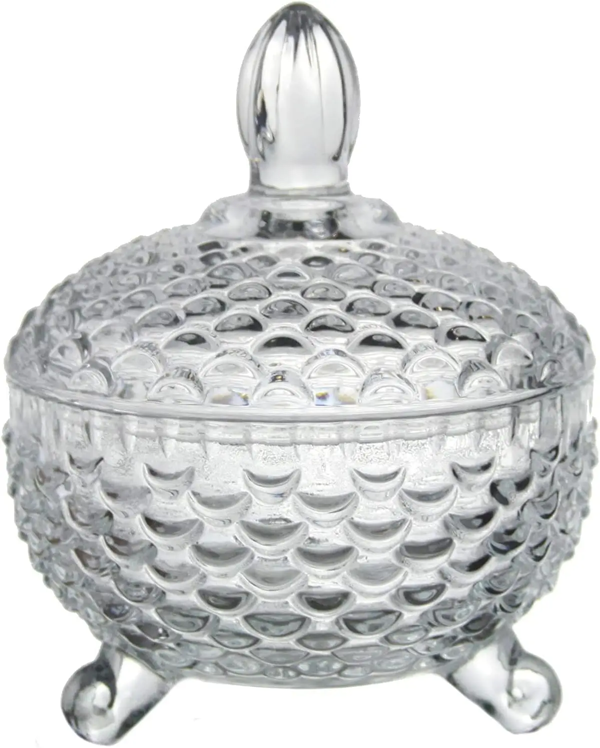 Чаша с ножками и крышкой стеклянная ностальгическая Хрустальная чаша для конфет