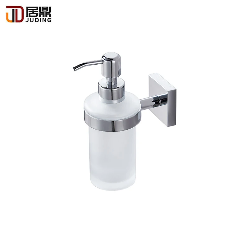 Bathroom Liquid Soap Dispenser Pump Round Glass Bottle Soap Dispenser Wall Mount Soap Dispenser Holder