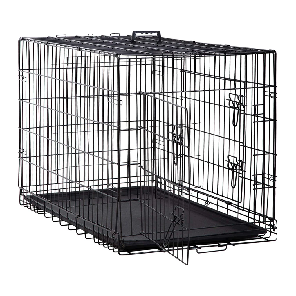 30 36 42 48 Inch durable metal collapsible foldable dog cage big size folding large cheap iron pet cages dog crate with divider
