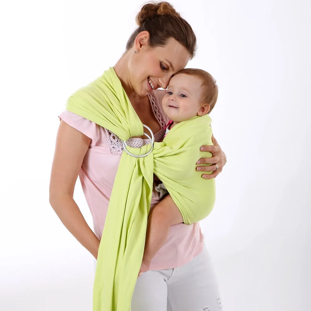 
YILE 100% Cotton Ring Sling Baby Carrier -Extra Soft Bamboo eco-Friendly, Breathable Fabric by Hip Baby Wrap 