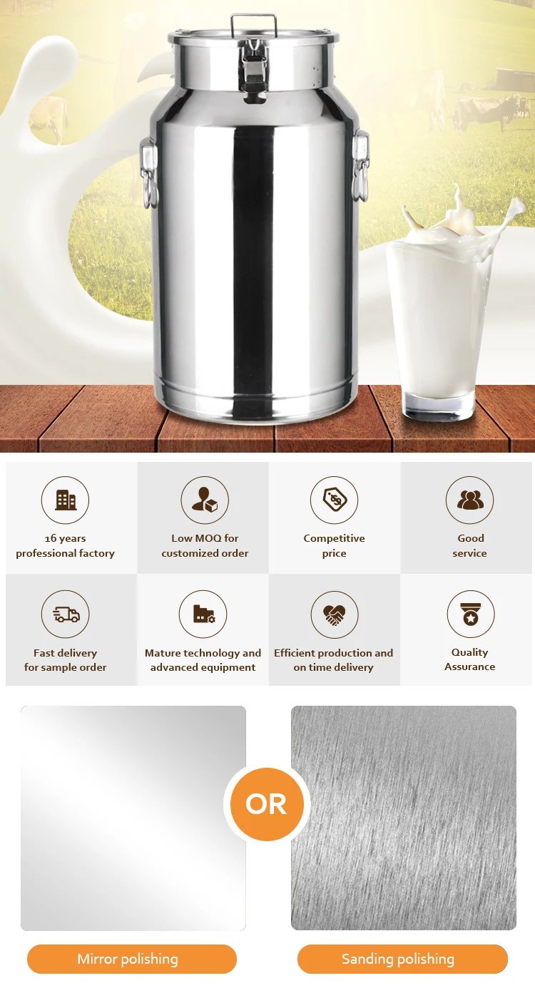 New condensed 15L 30 liters 20L 50L mini SUS 304 stainless steel milk can
