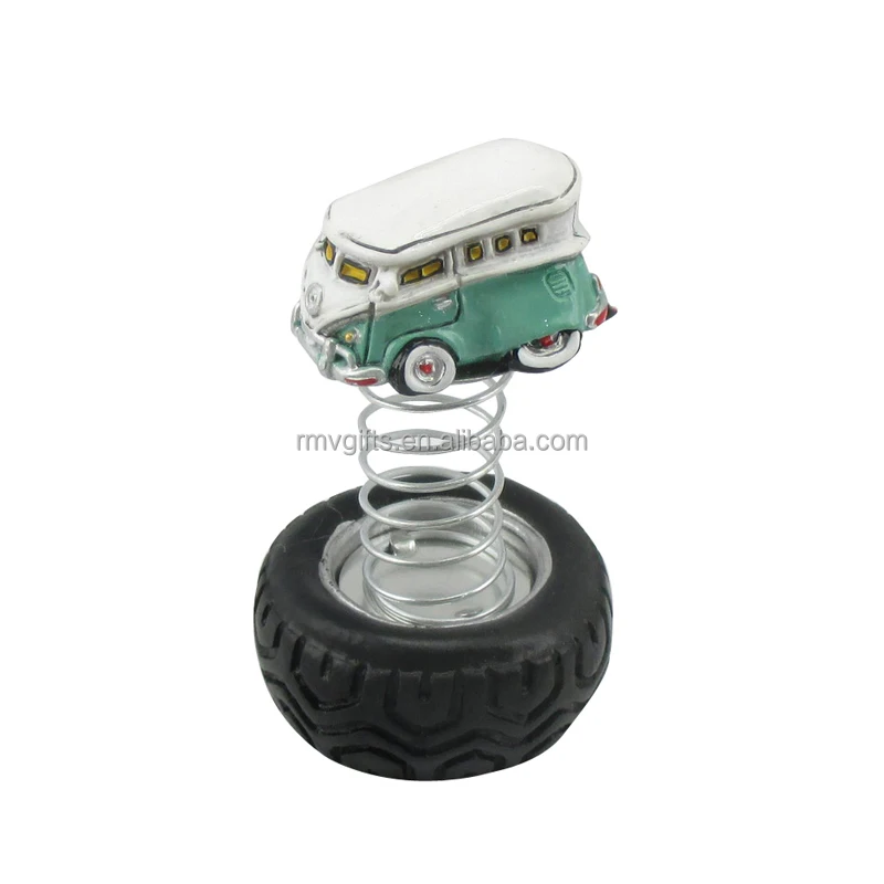 Cute Bus with Tyre Unique Souvenir Giftware Bobble Head Toy Figures Resin Custom Bobble Heads