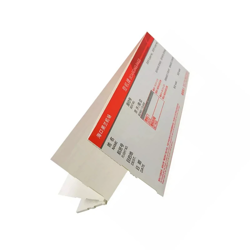Hot Selling Parking Ticket Entrance Flights Tickets Printing With Single Sheet Double Coated Art Paper