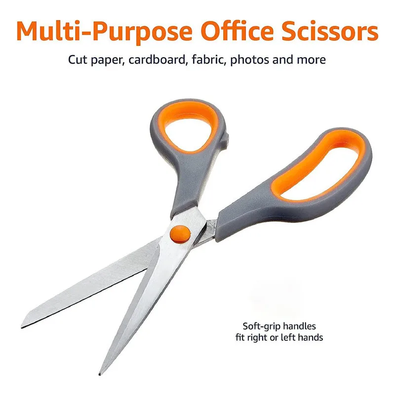 Wholesale Customization stainless steel office scissors set with soft-grip handles