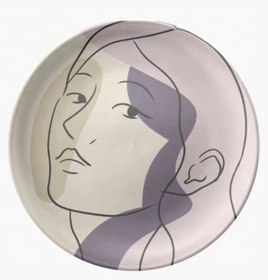 Nordic Porcelain Plate Modern Nordic Sketch Ceramic Dish Sets ceramics plates dinnerware	Dinner Plates Sets Dinnerware