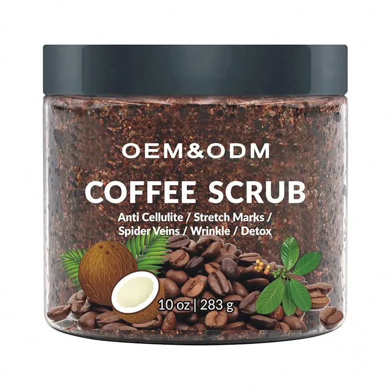 Private Label Organic Face and Body Skin Whitening and Peeling Natural Arabica Coffee Body Scrub