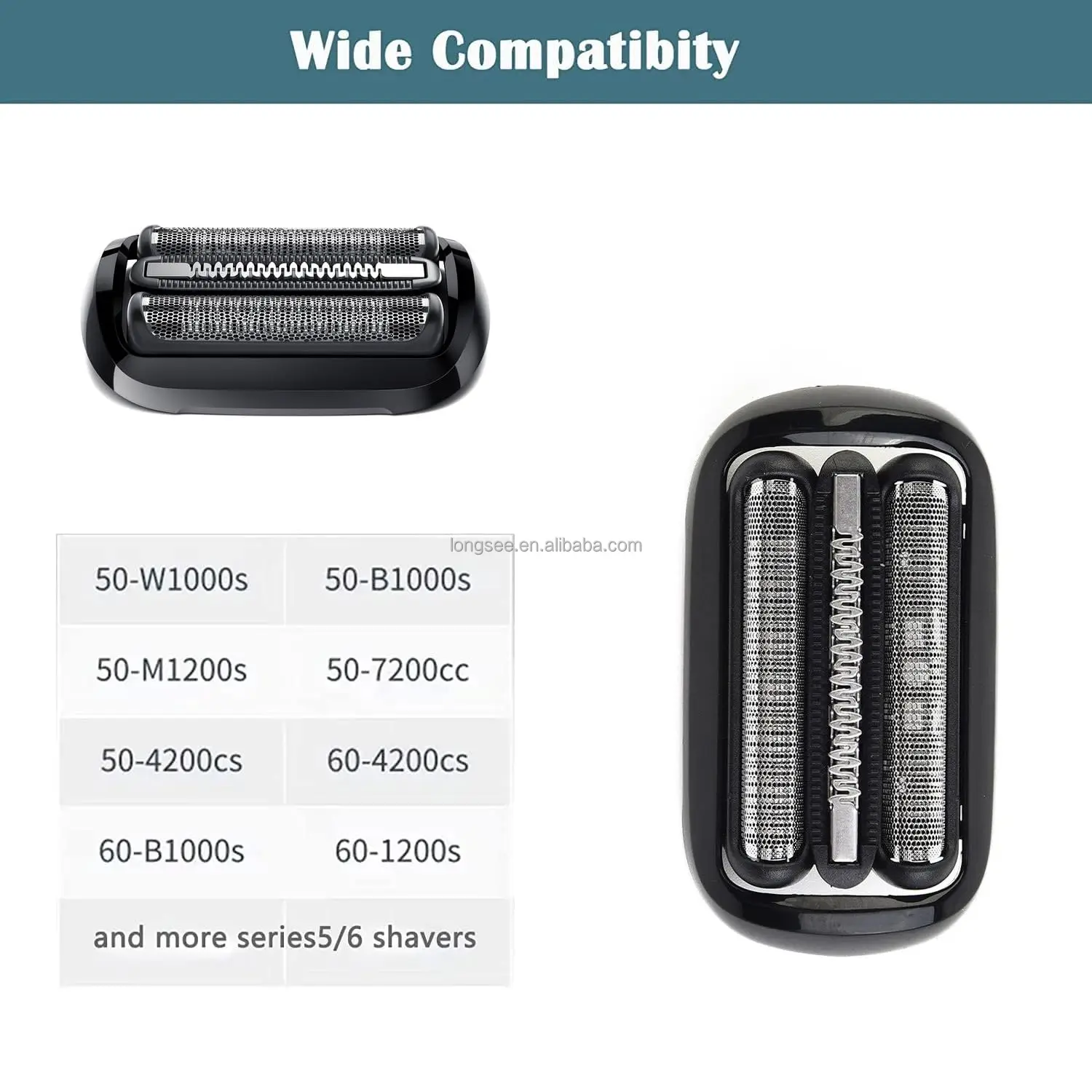 OEM 53B Series 5/6 Shaver Electric Razor Head Part Foil Cutter Trimmer Replacement Cassette Head Fit for Braun shaving machine