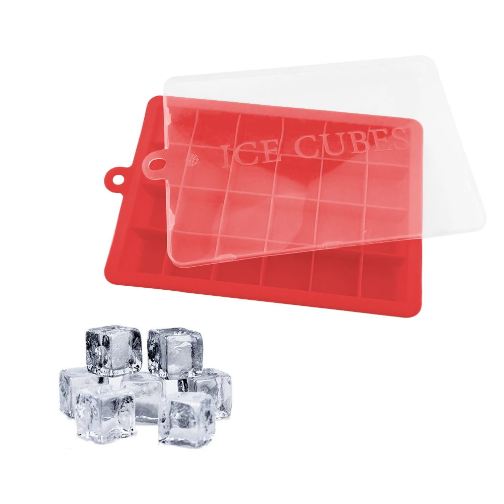 Reusable Silicone Molds Ice Cube Trays with Lids, BPA Free Ice Cube Making Mold