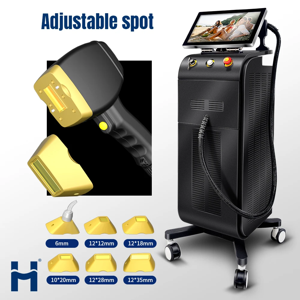 Huamei Vertical Laser Beauty Equipment Laser Hair Removal machine with 3 wavelength 1064 755 808 diode laser