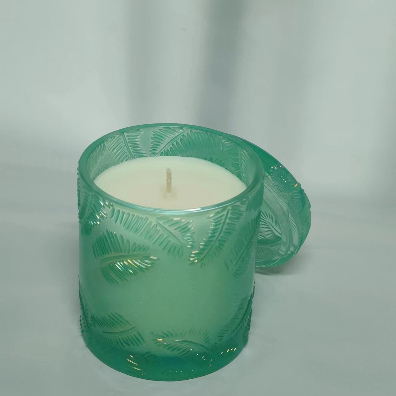 Candle Manufacturer New Design Shape of leaf  Glass Jar Scent Candle