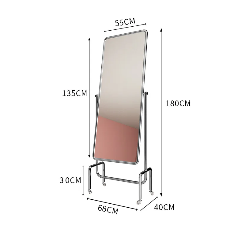 Customization Mirror Modern Style  Standing With Wheel Household Floor Stand Mirror Fashion Latest Design Salon Mirror
