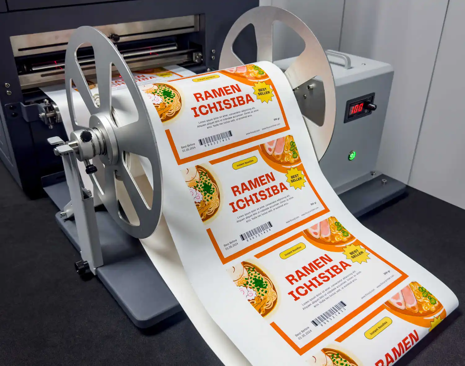 Focus Viper 391 Single pass digital inkjet label production date barcode printer and cutter machine