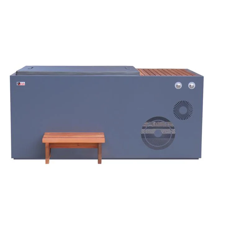 Luxury Cold Plunge Tub Freestanding Stainless Steel Ice Bath With Wooden Liner All In One Tub