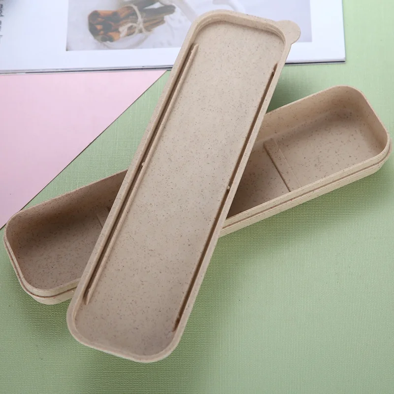 Eco-friendly Wheat Straw Spoon Fork Knife Set Cutlery Camping Plastic Travel Flatware Sets Portable
