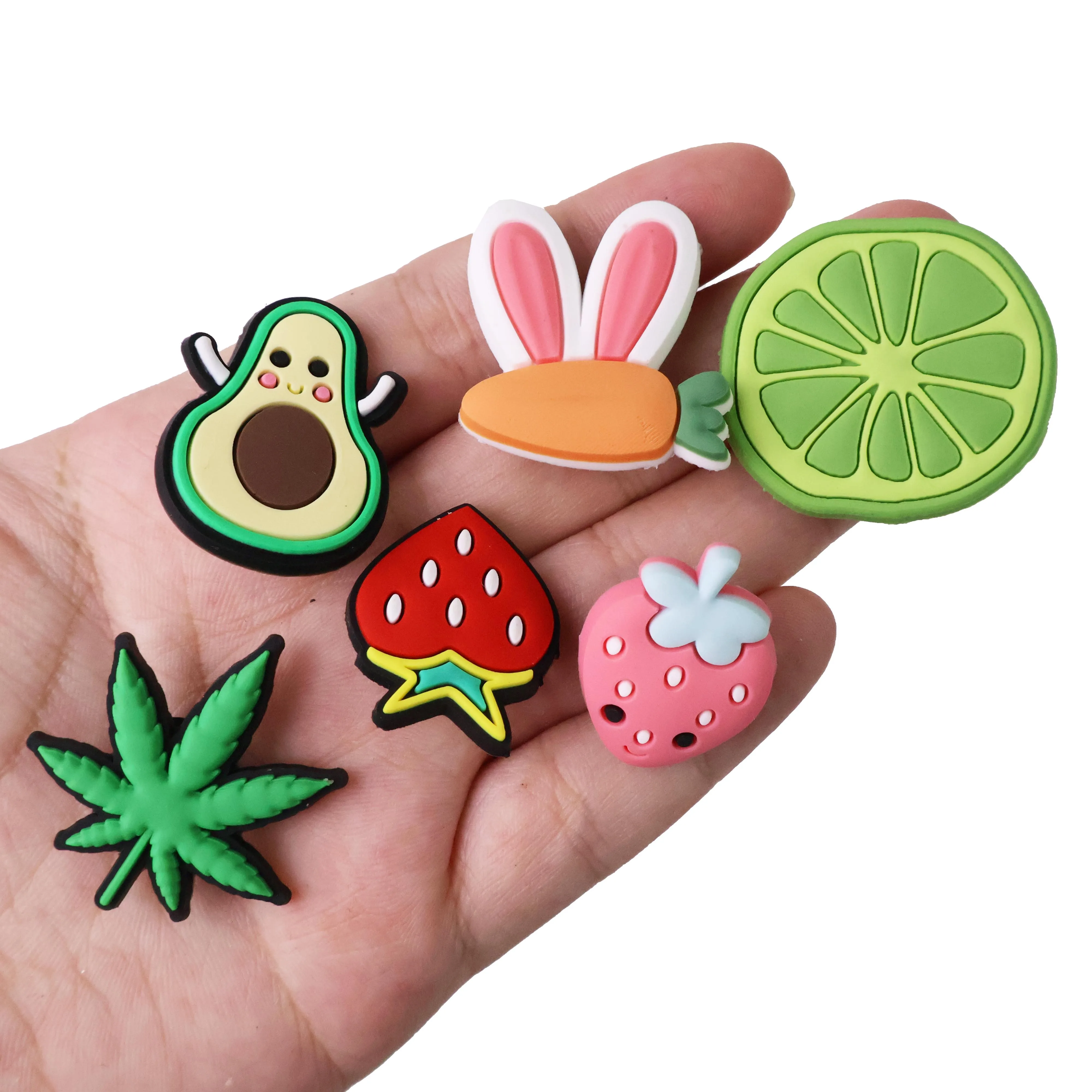 Soft PVC bag mobile phone shoes charm fruit, apple, banana, lemon, watermelon, orange, coconut shoes charm