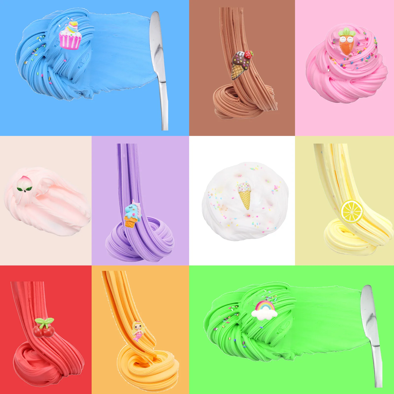 Поставка Limo цветной клей для шпатлевки набор самостоятельного изготовления воздушная сухая мягкая полимерная глина моделирования игровое тесто детей 60 мл масляный