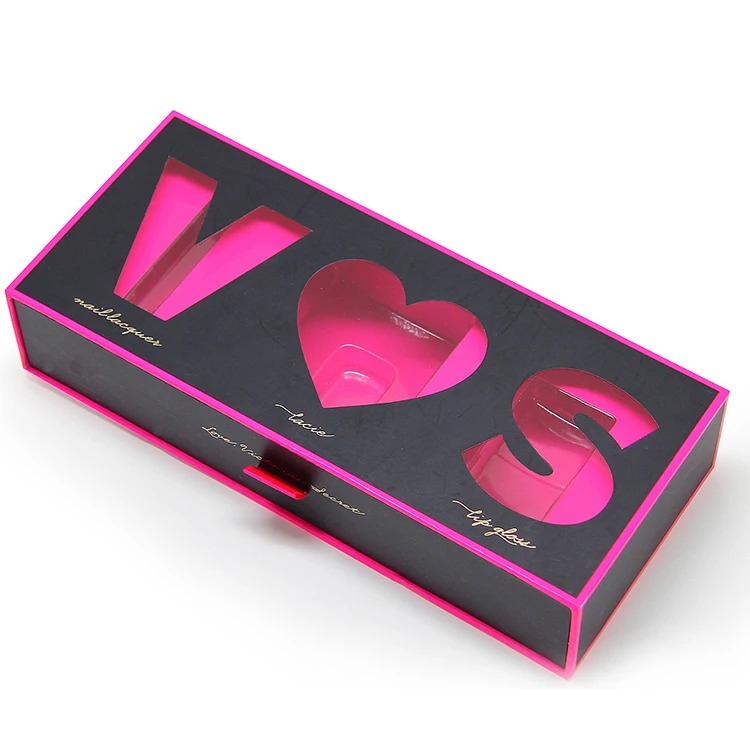 
Korea custom design luxury drawer candle packing gift box with display window 