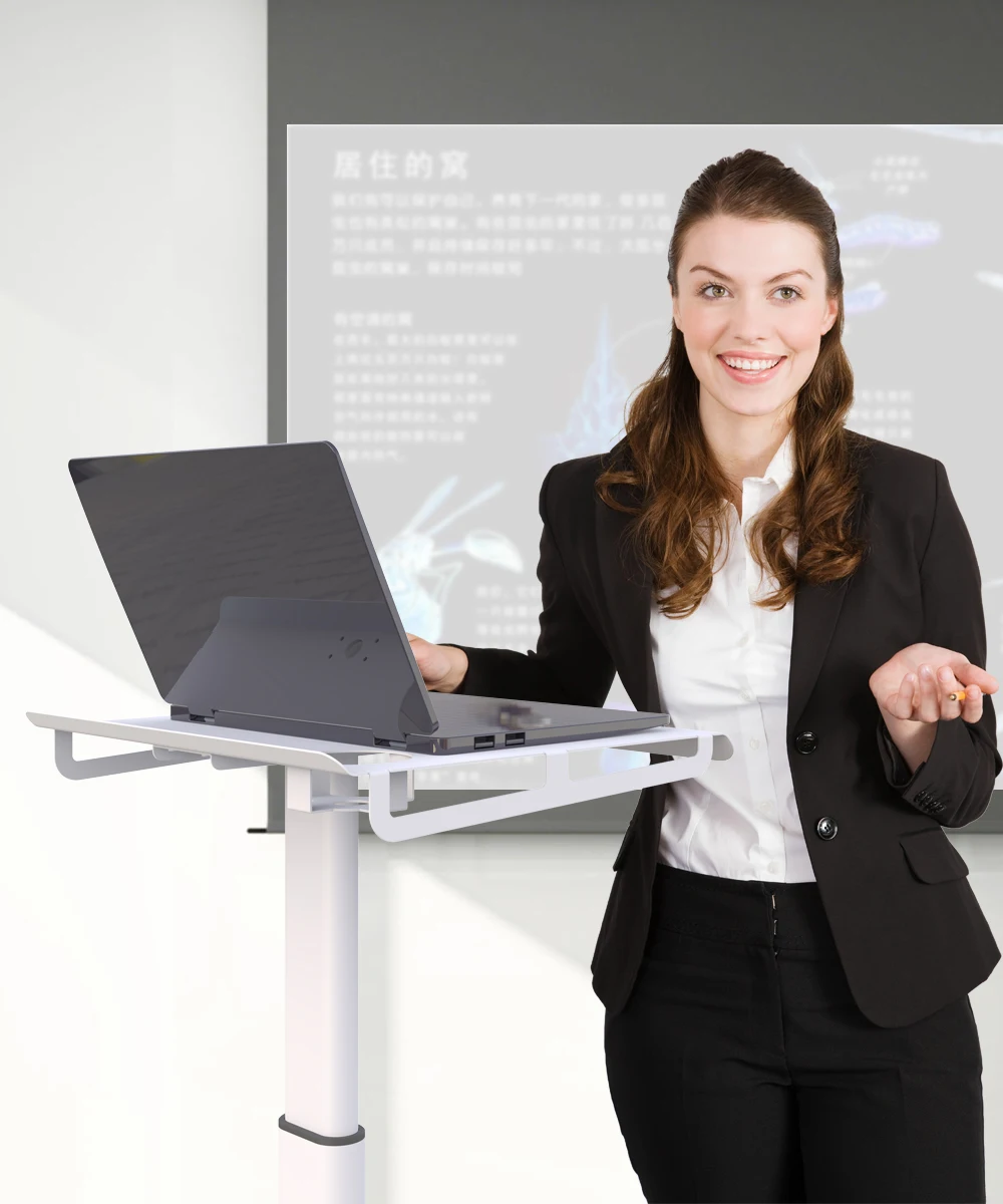 Cart for Laptop Medical Stand with Wheels Gas Spring Height Adjustable Rolling Stand for  Laptop Trolleys