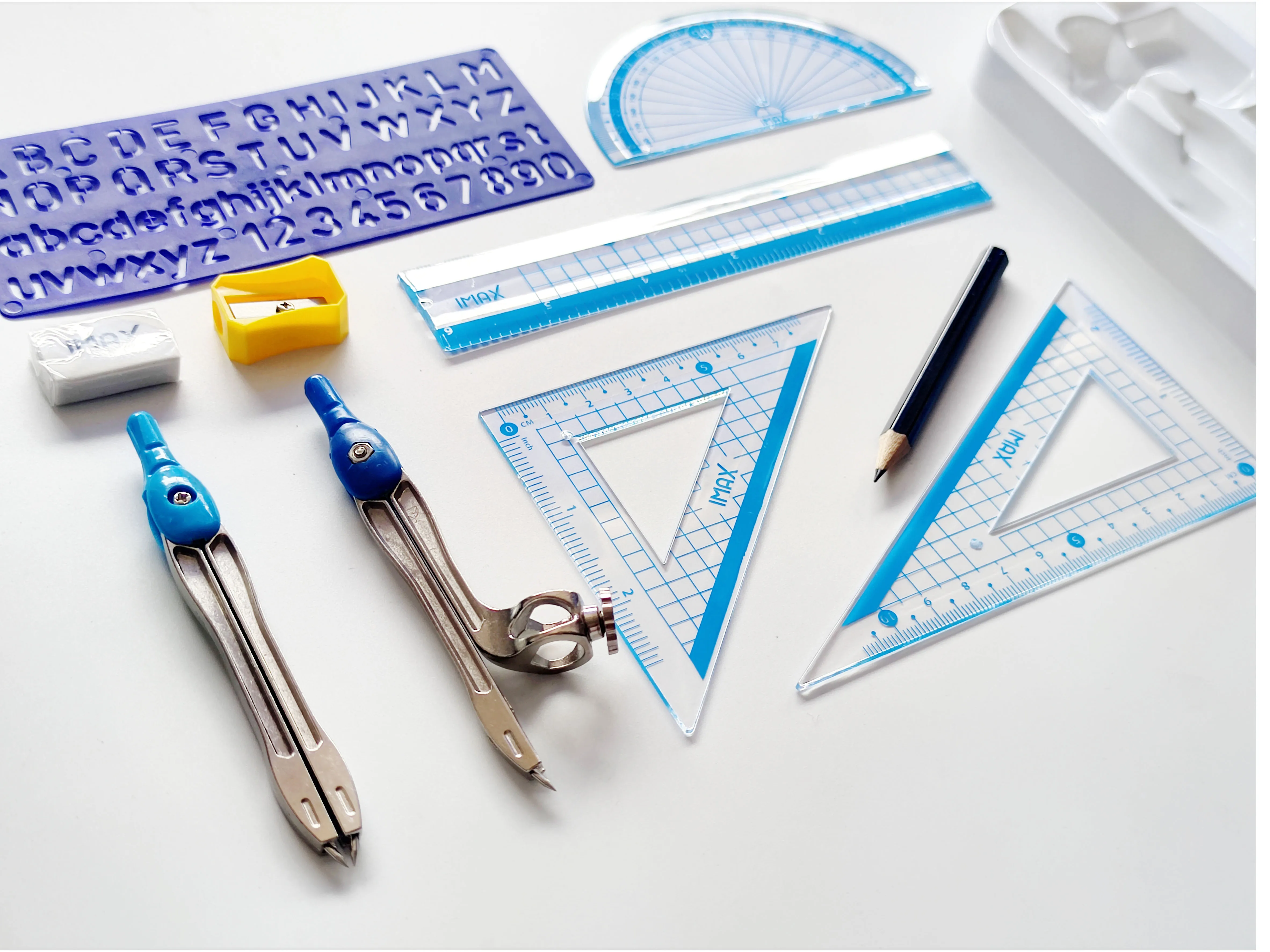 2024 New IMAX  Math Set 11 Pieces  Mental box  Geometry set With Compass For Students math set