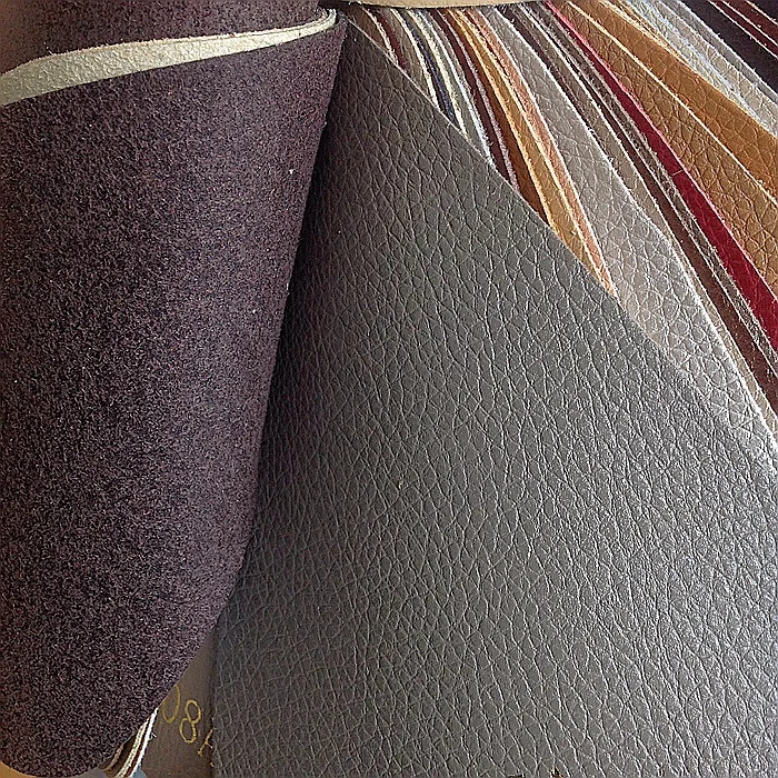 Textured pu microfiber leather material for furniture, pure leather material