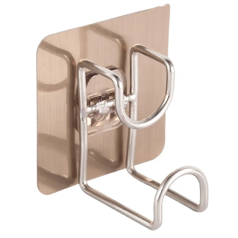 New Wall Mounted Strong Adhesive Hook Door Sticky Hanger Holder Stainless Steel Wall Hook Wash Basin Holder Kitchen Bathroom