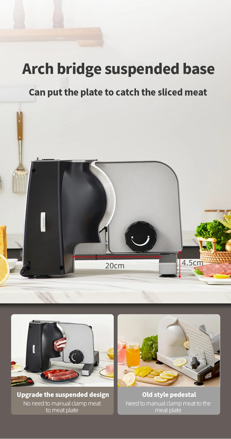 190mm stainless steel blade household mandoline slicer / cheese slicer / bread slicer in aluminium alloy body