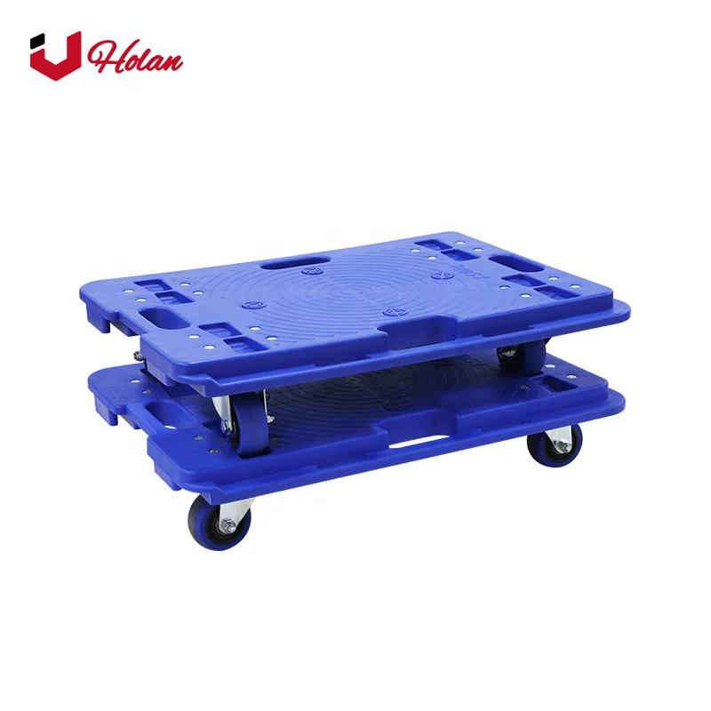 Uholan Blue 150 kg Plastic Transport Dolly Cart Platform Trolley