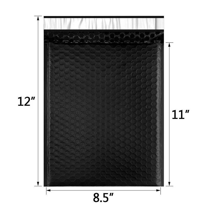
Customized Black Bubble Mailer Packing Padded Envelopes Shipping Matte Black Poly Mailer Bag 
