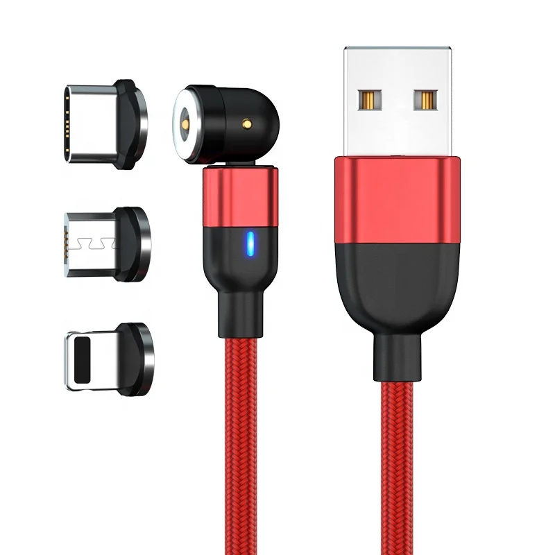  540 градусов 3 A Быстрая зарядка в 1 вращающийся магнитный usb