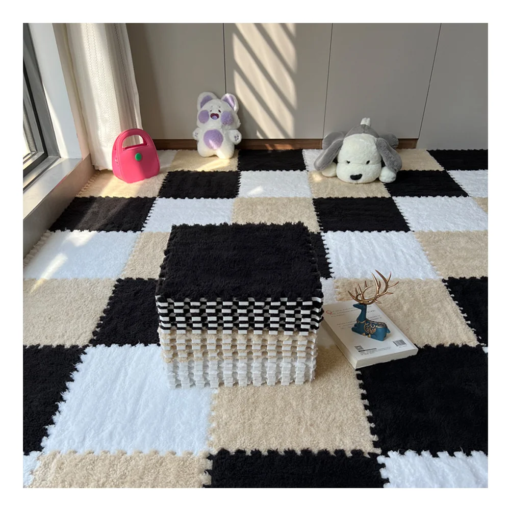 1pcs, modern shaggy carpet living room rugs, eva puzzle mat, thick carpet for living room plush rug, carpet, soft, comfortable