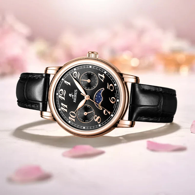Luxury Watches Stainless Steel Leather Band Lady Quartz Waterproof Women Watches Female