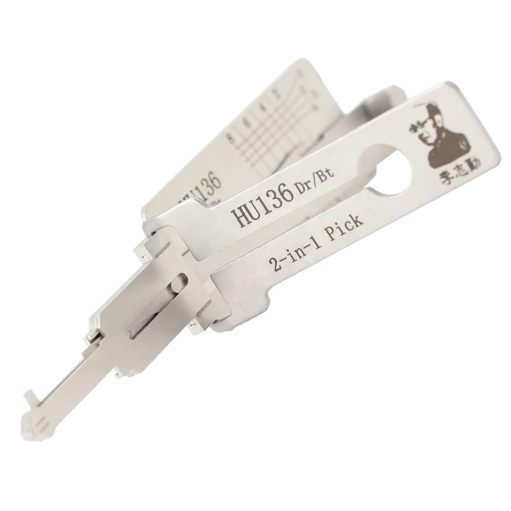Lishi Hu136 2 In 1 Auto Decoder Lock Plug Reader Car For Renault flat milling locksmith hand tools Lishi HU136 Dr/Bt 2 in 1 Pick