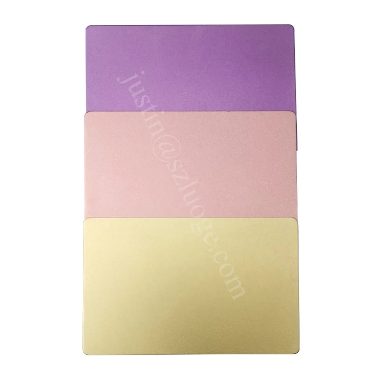 custom gold matt stainless steel business metal laser cards cheap anodized aluminium black metal credit cards blank